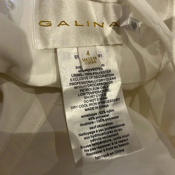 Galina Ivory Floral Print patterned  Wedding Gown Bridal Sleeveless Sz 4 - Picture 4 of 17